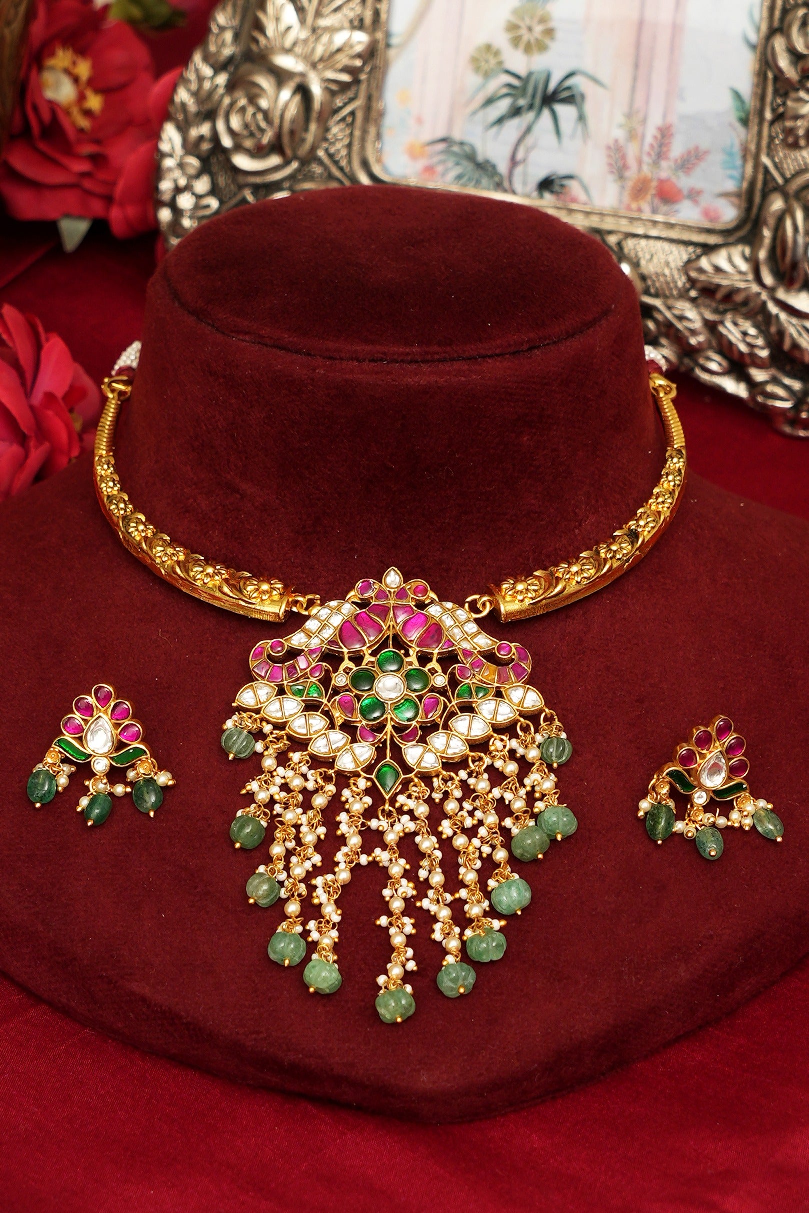 Traditional Temple Treasure Jadau Hasli