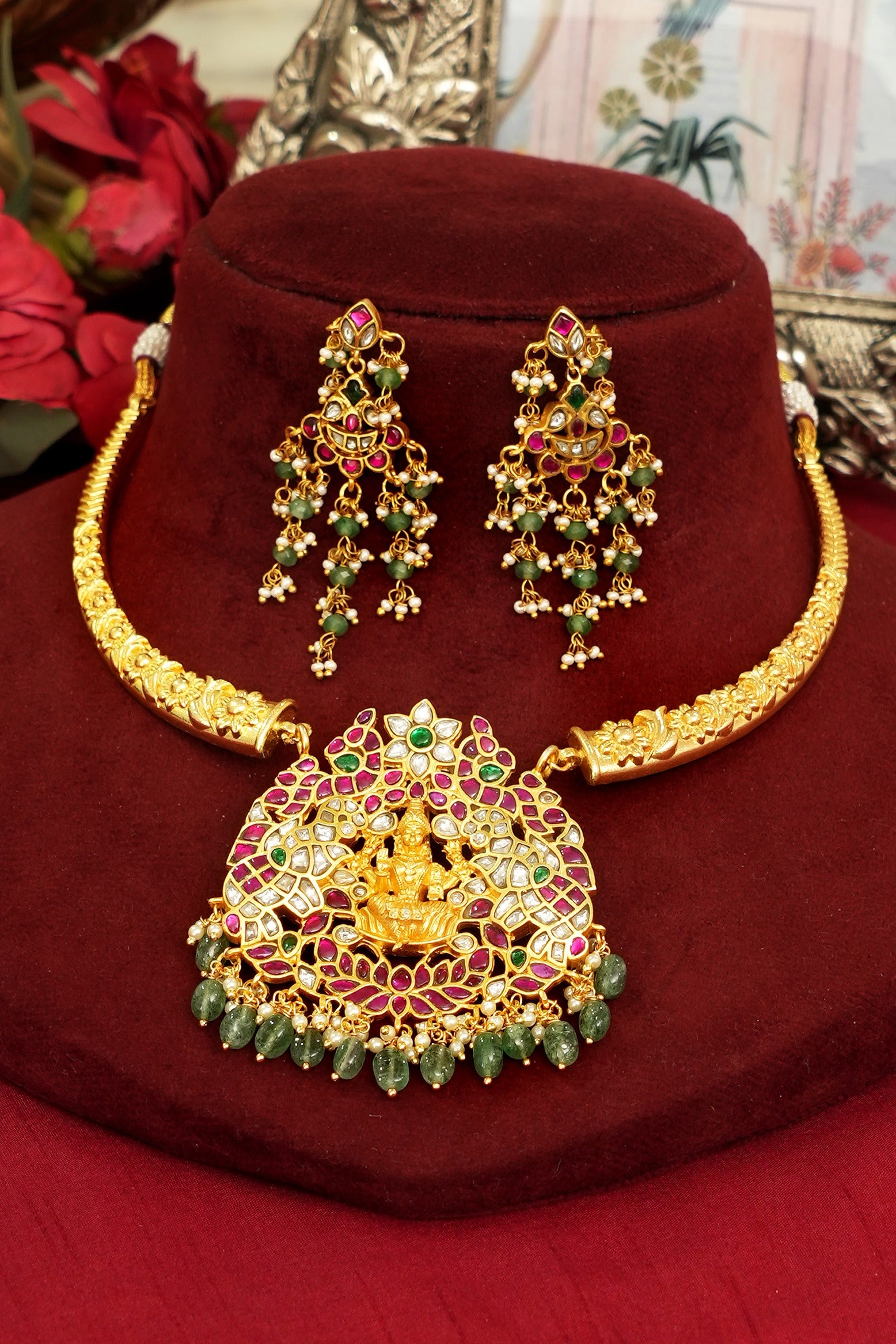 Bridal Temple Treasure Jadau Hasli