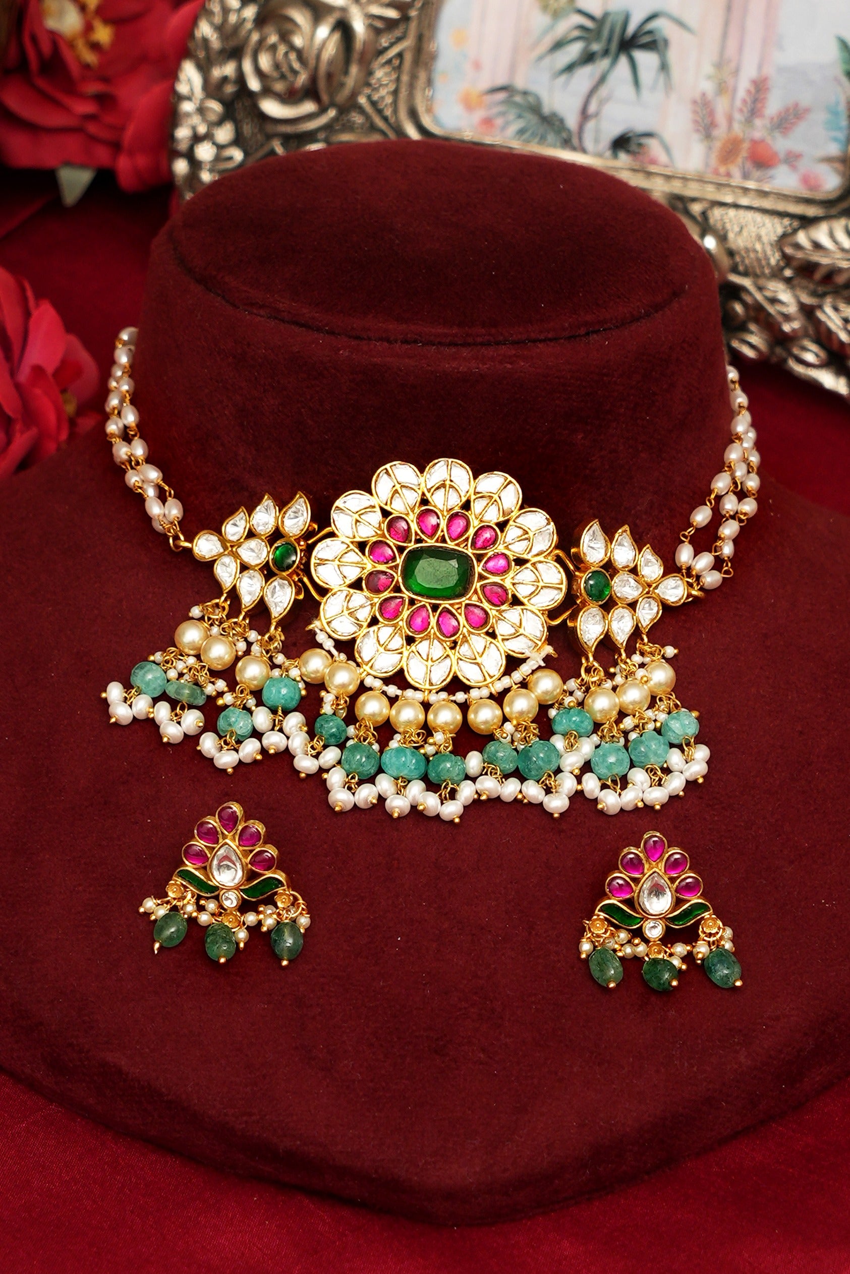Premium Gold Finish Jadau Necklace Collection