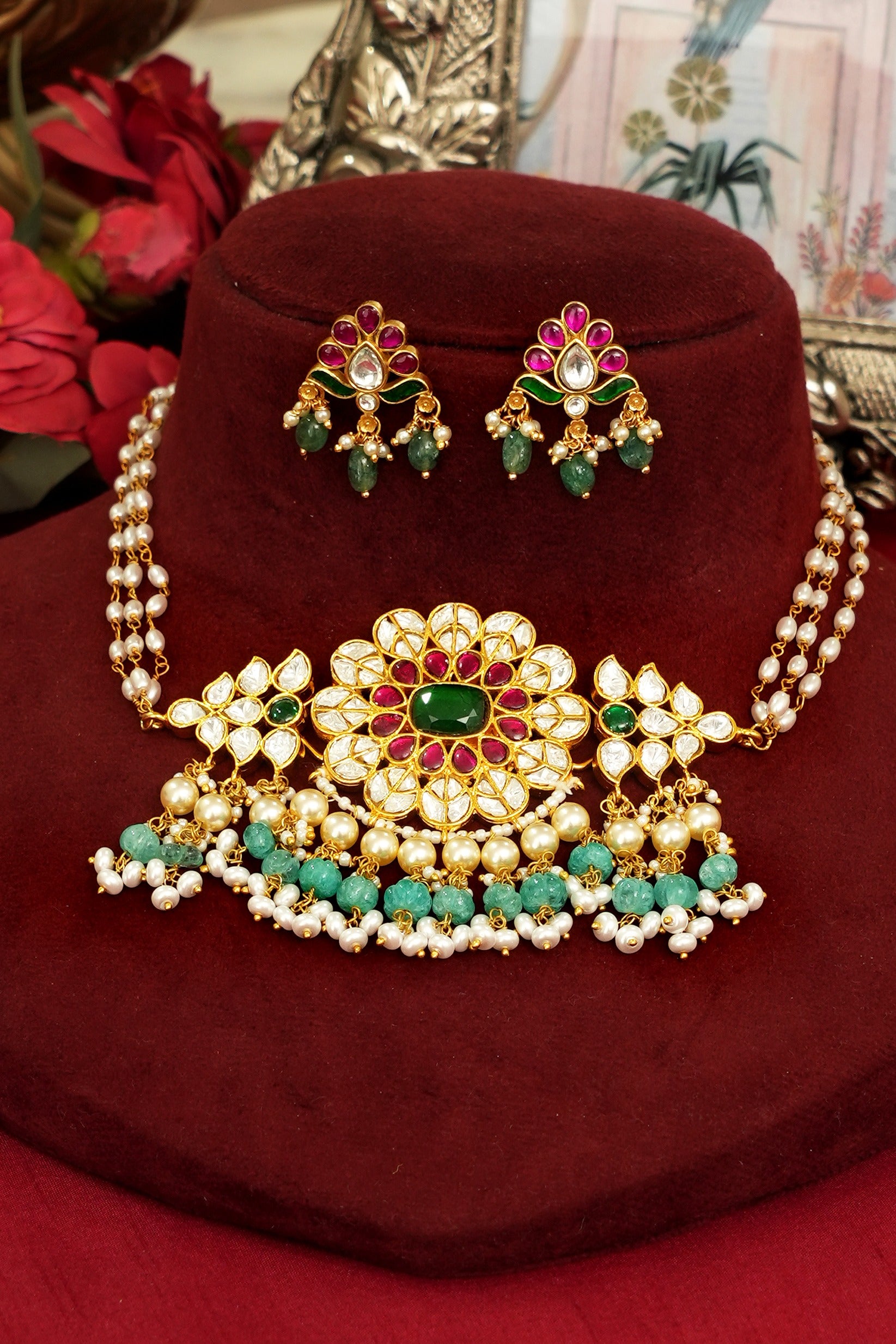 Premium Gold Finish Jadau Necklace Collection