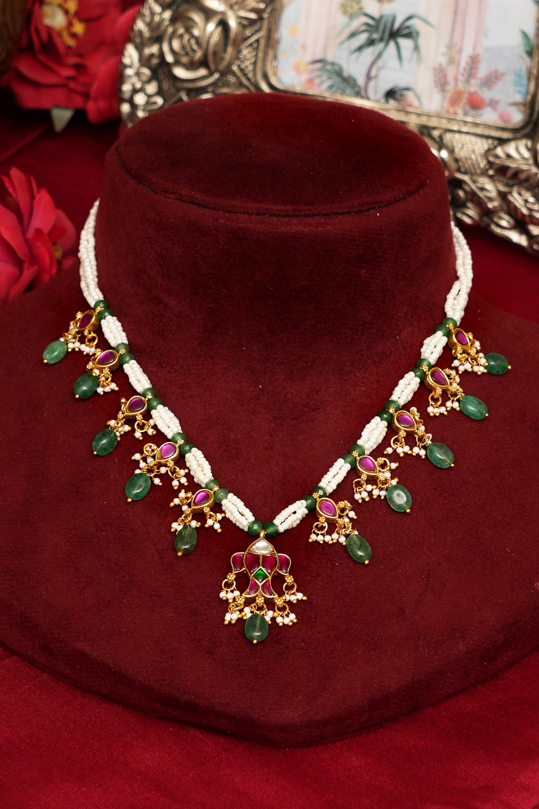 Classic South Indian Jadau Necklace Set