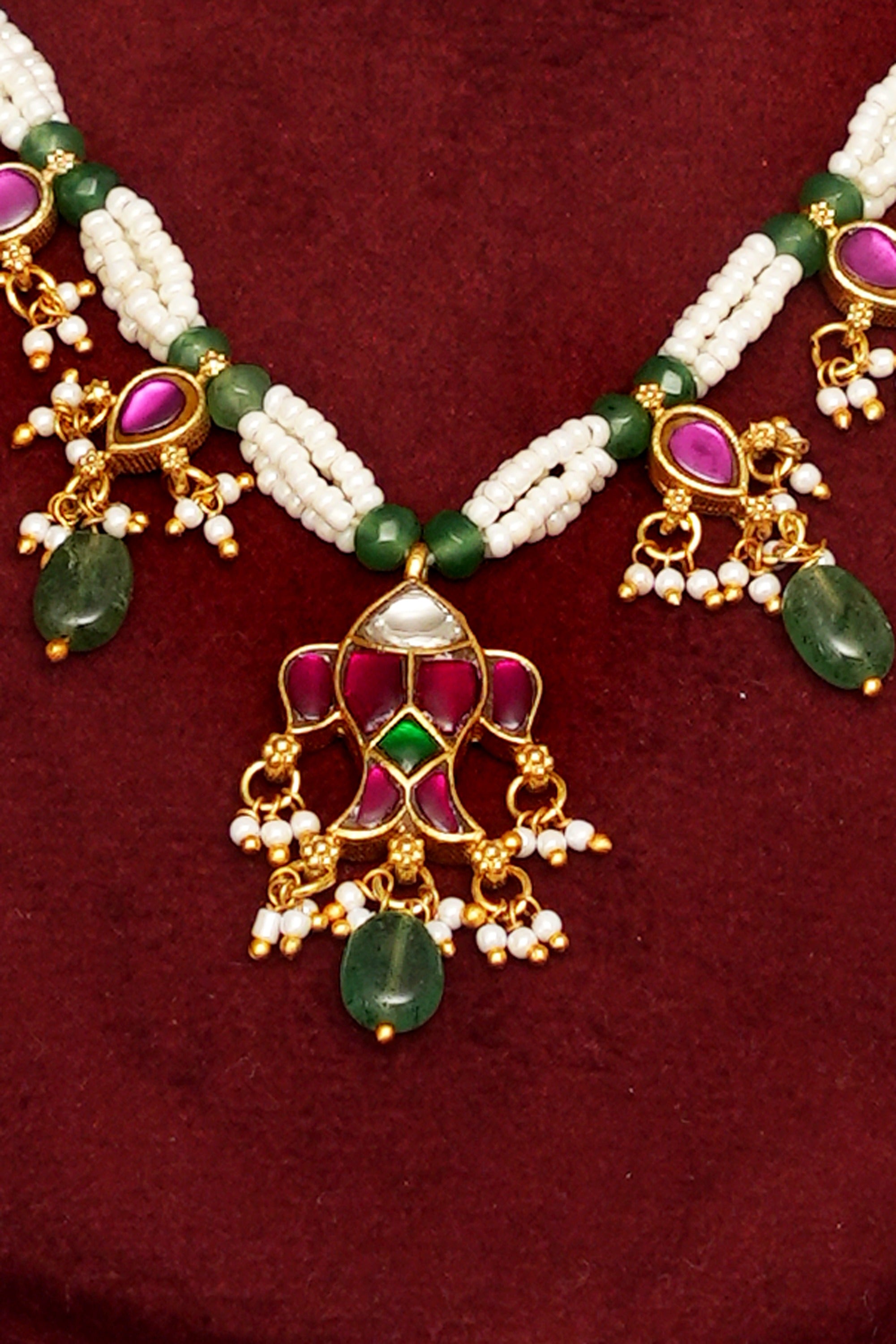 Classic South Indian Jadau Necklace Set