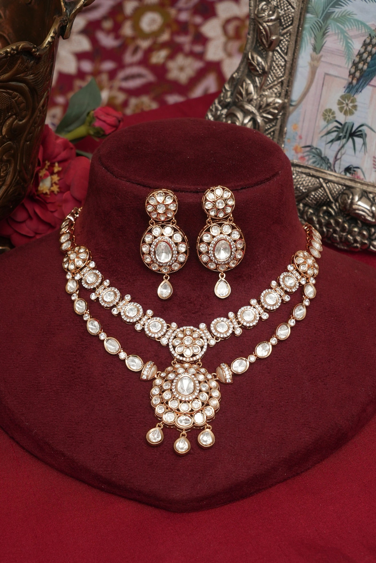 Royal Polki Kundan Gold Look Necklace