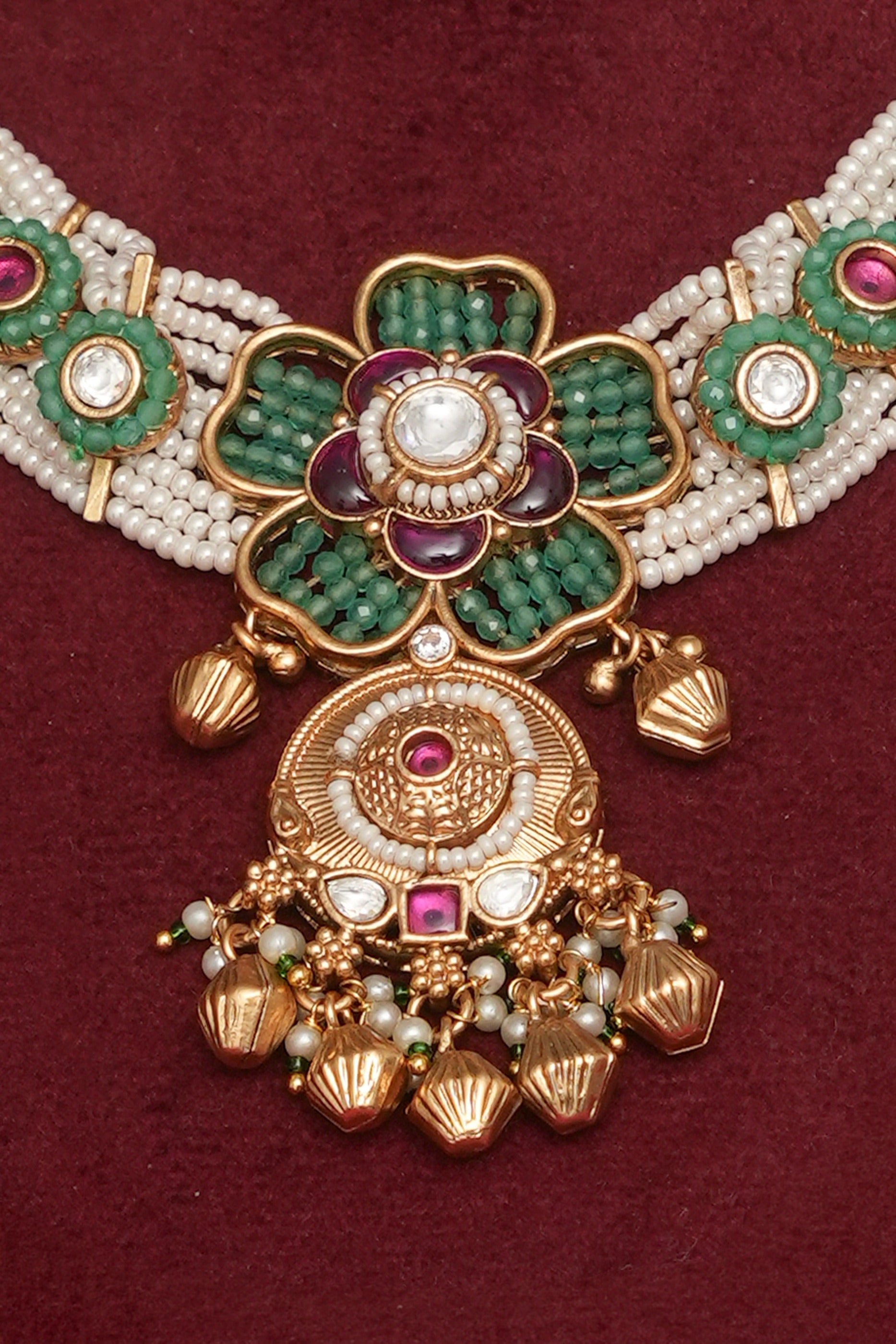 Heritage Kundan Pearl Necklace Set