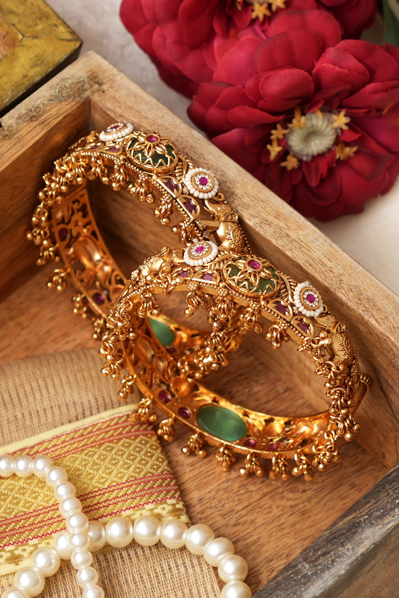 Regal Gold Finish Bangle Set