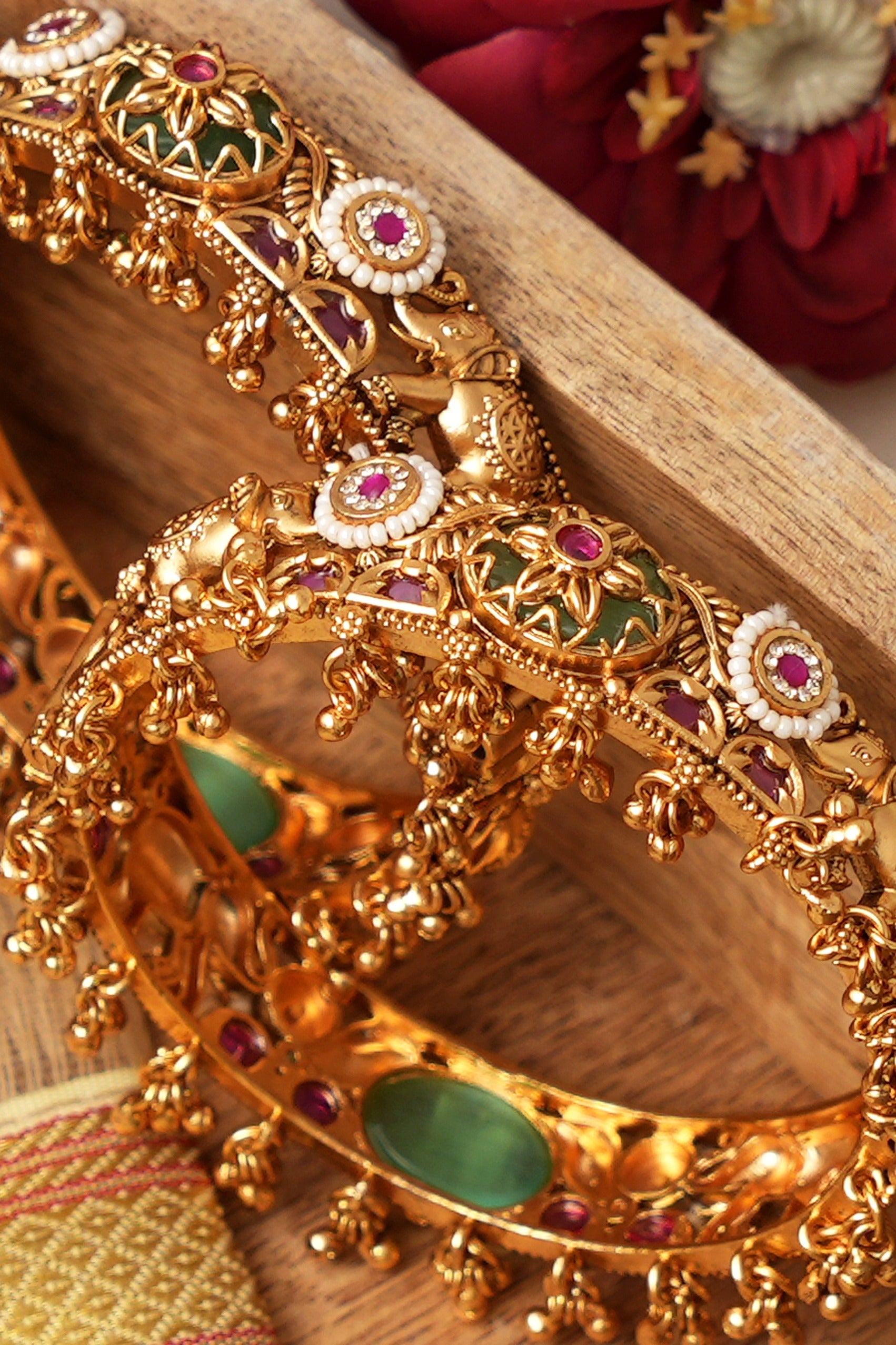 Regal Gold Finish Bangle Set
