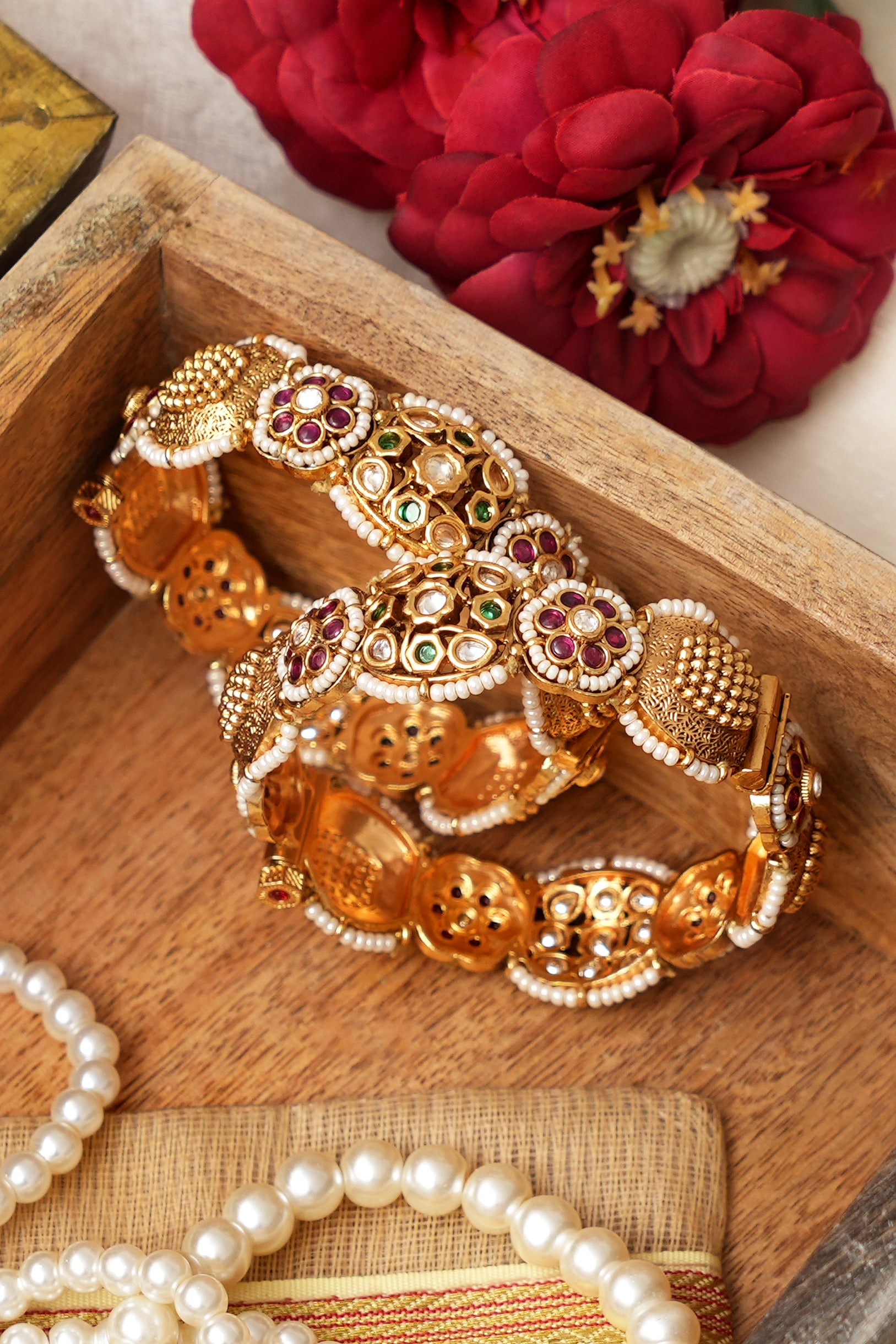 Regal Gold Finish Bangle Set
