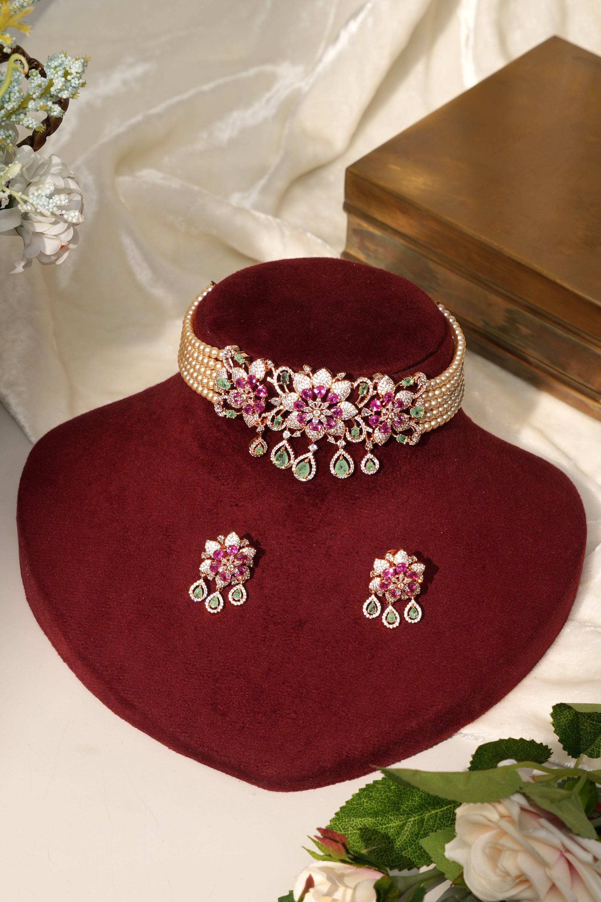 Premium Moissanite Doublet Statement Necklace Set