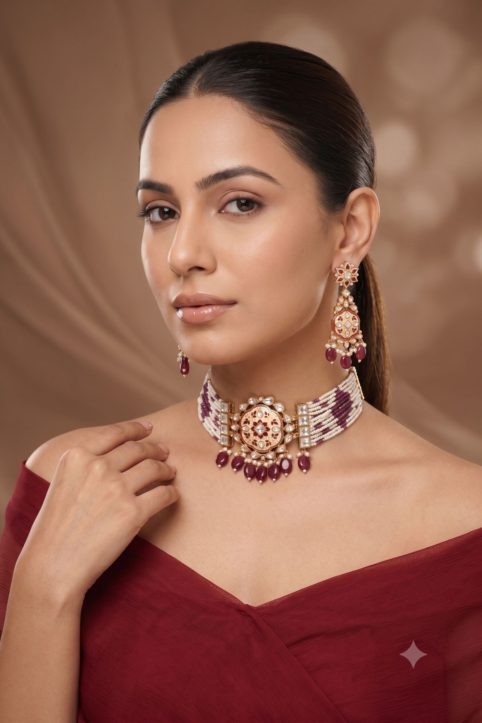 Premium Wedding Kundan Choker Set