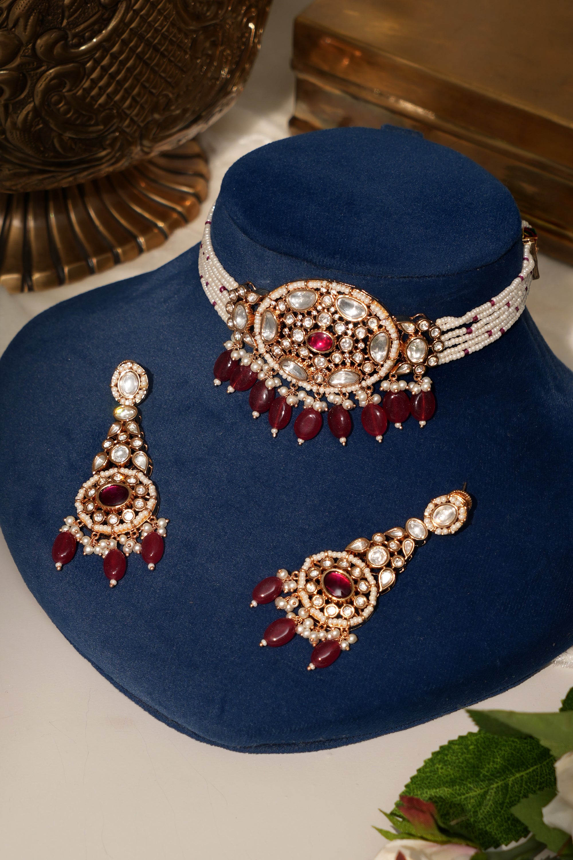 Traditional Moissanite Choker Necklace Set