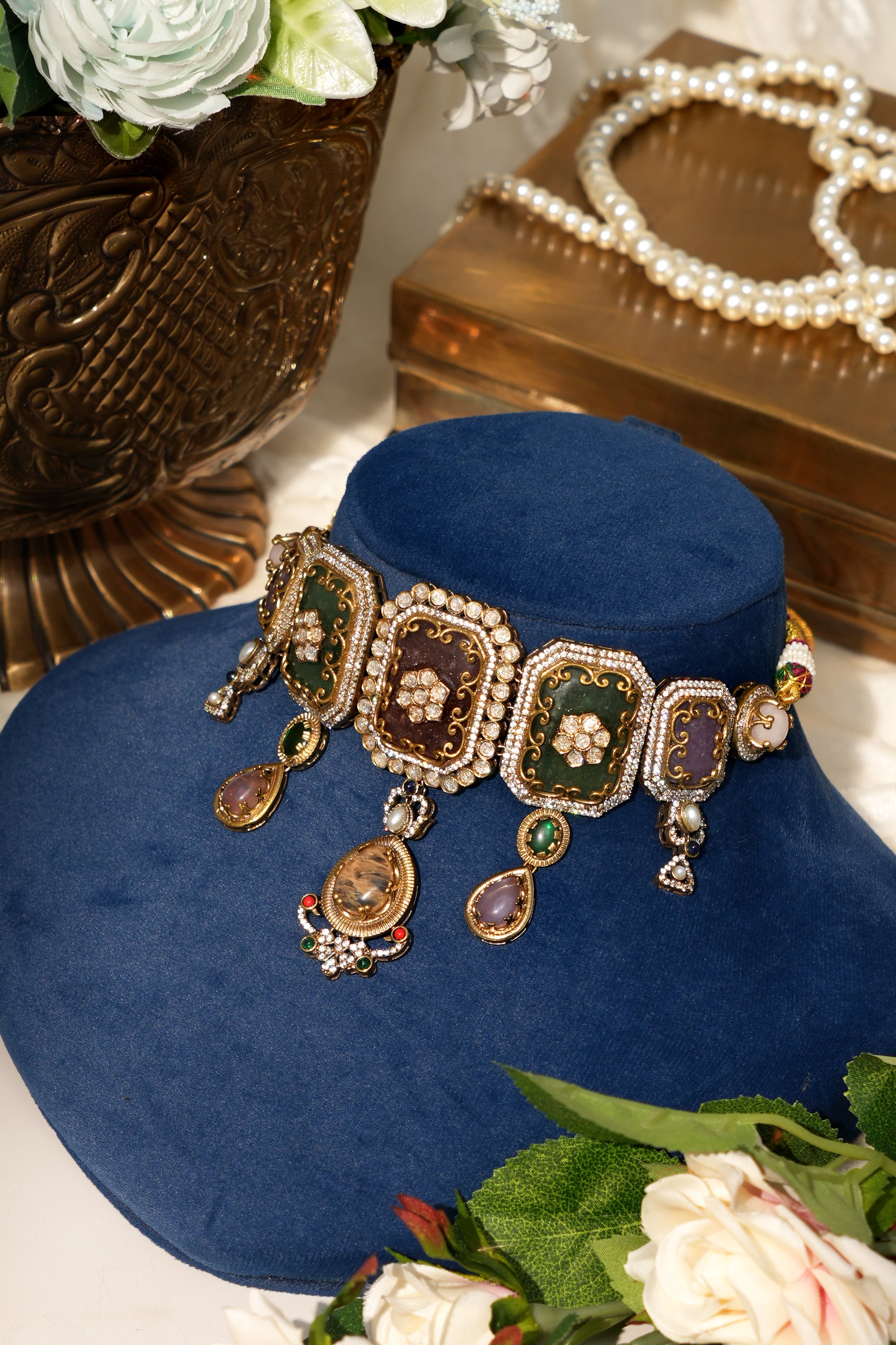 Kiara Heritage Moissanite Doublet Necklace Set