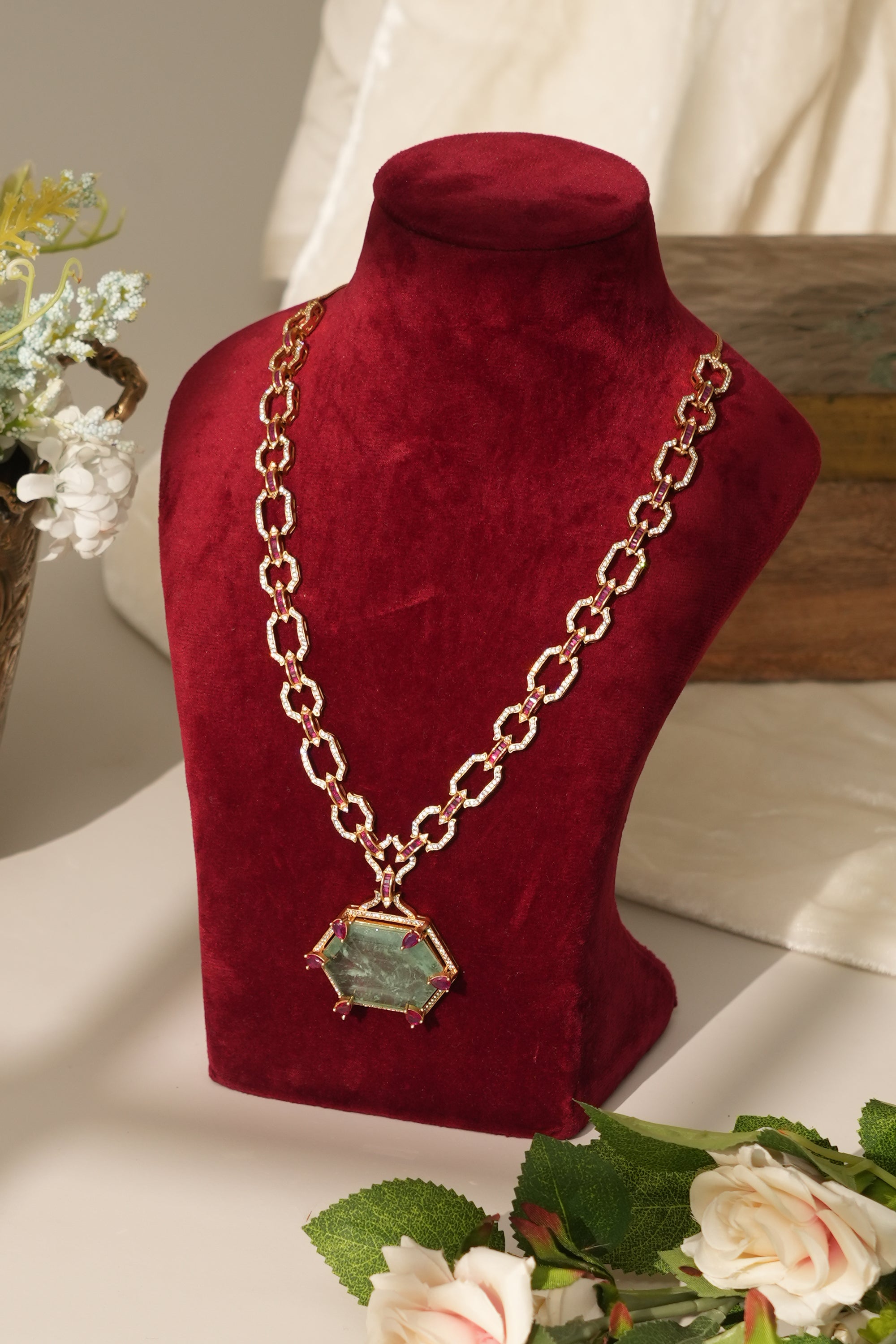 Siya Heritage Gold Plated Moissanite Doublet Set