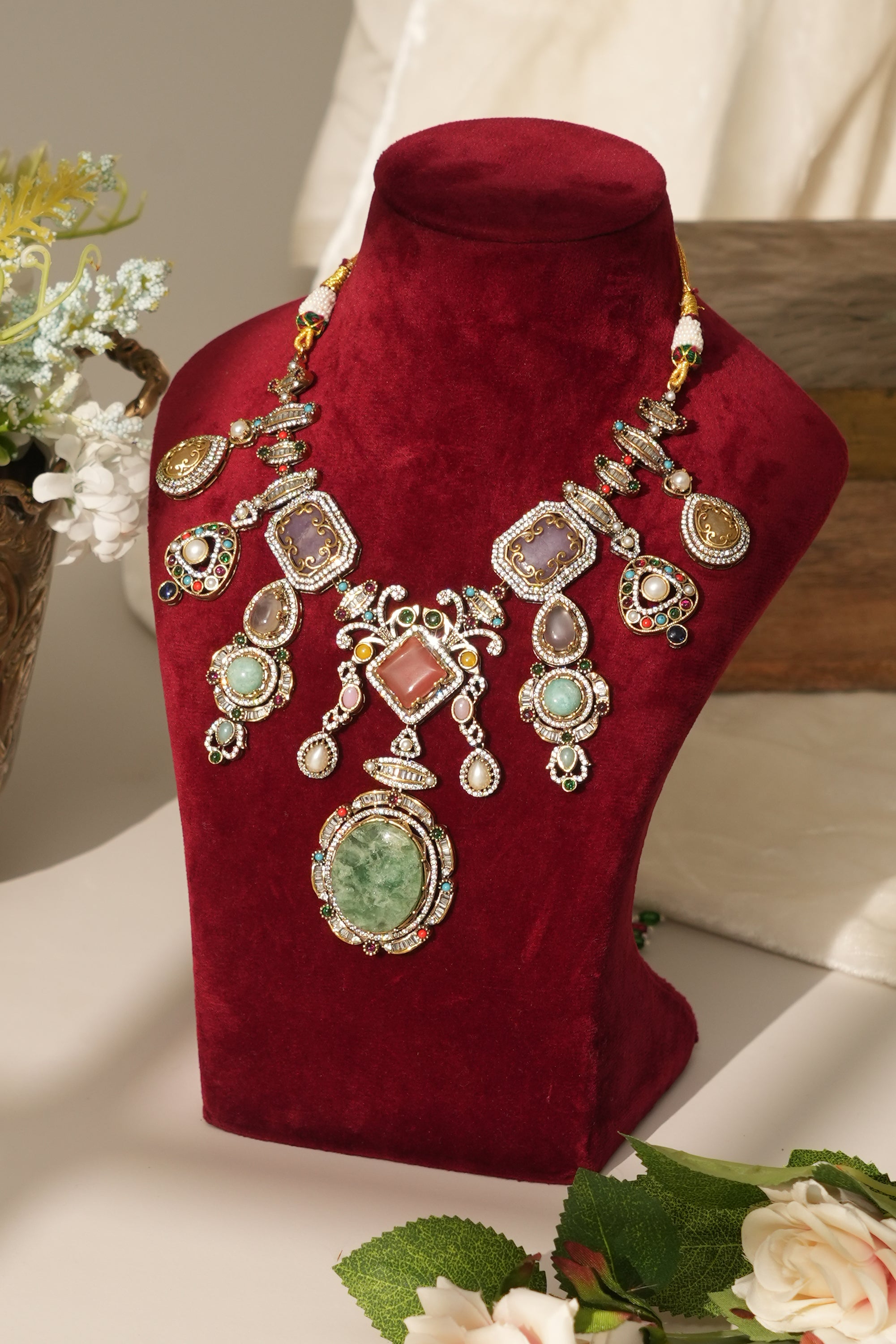 Premium Moissanite Doublet Kundan Set