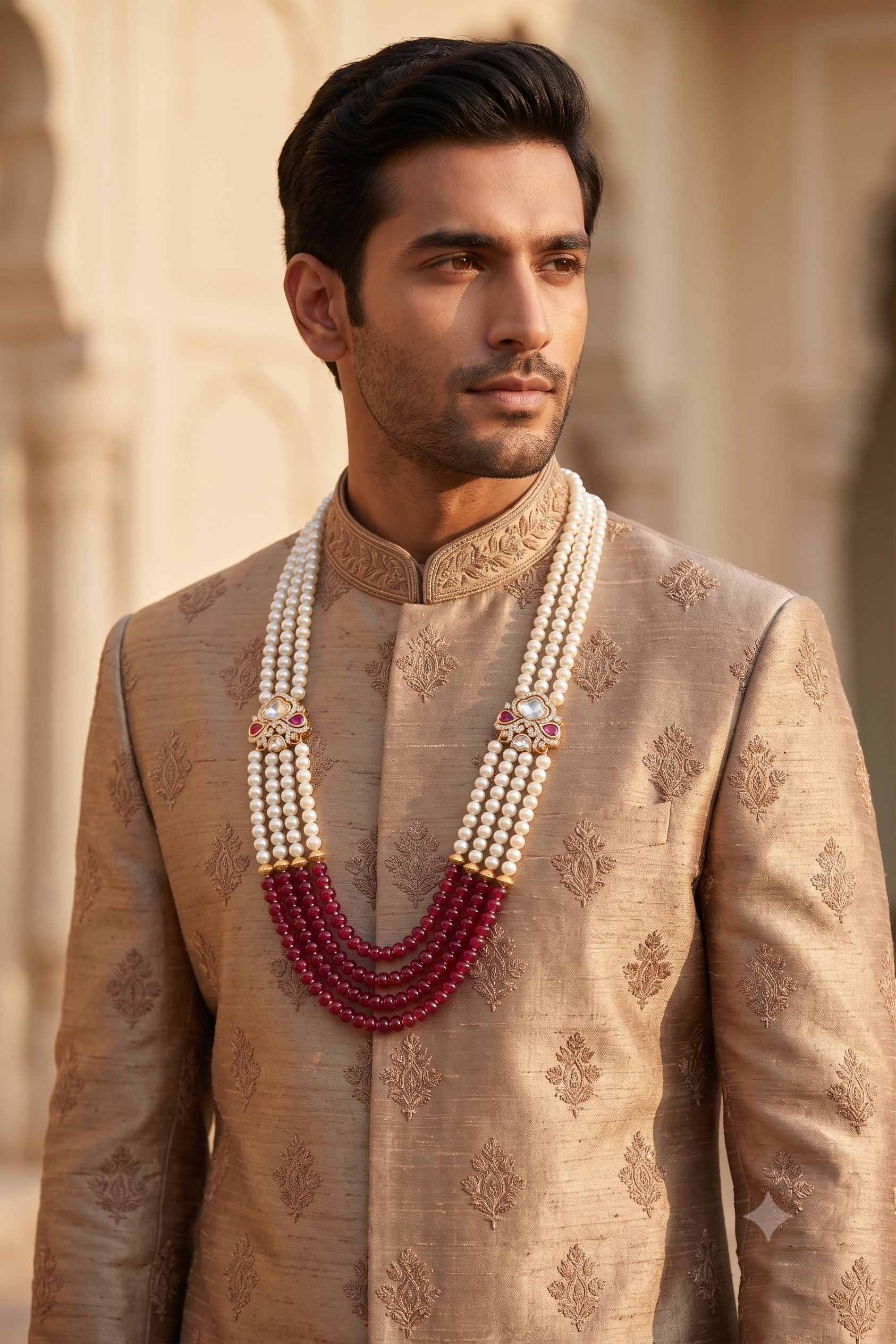 Maharaja Pearl Wedding Groom Mala