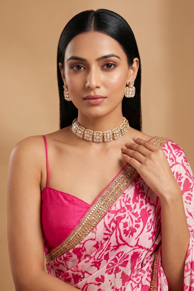 Ruhani Royal Kundan Moissanite Necklace Set