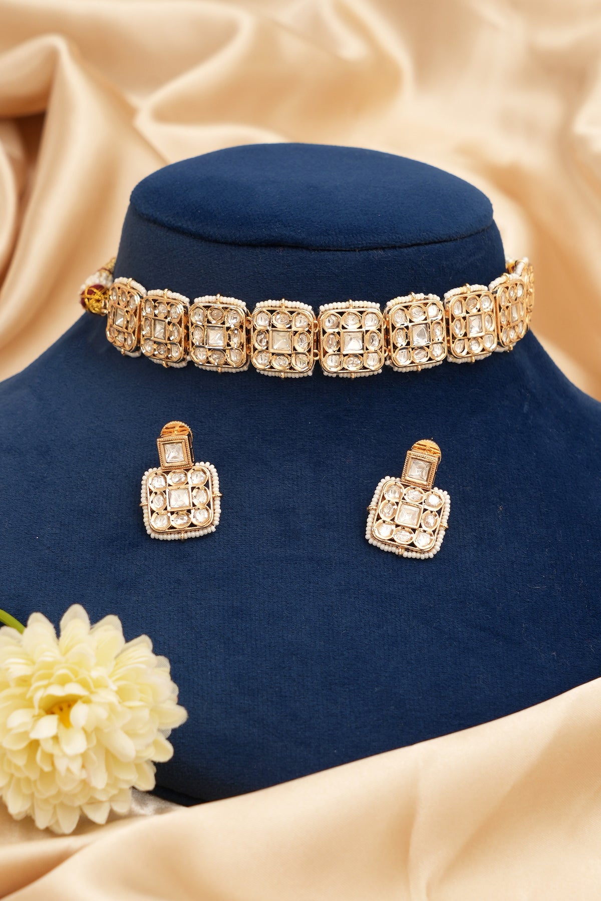 Ruhani Royal Kundan Moissanite Necklace Set