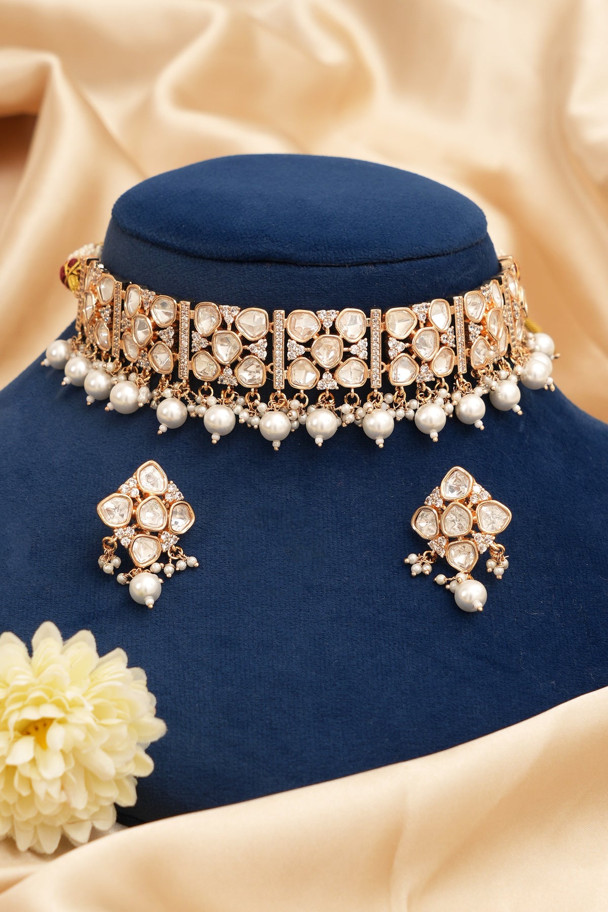 Ishani Premium Designer Moissanite Kundan Set