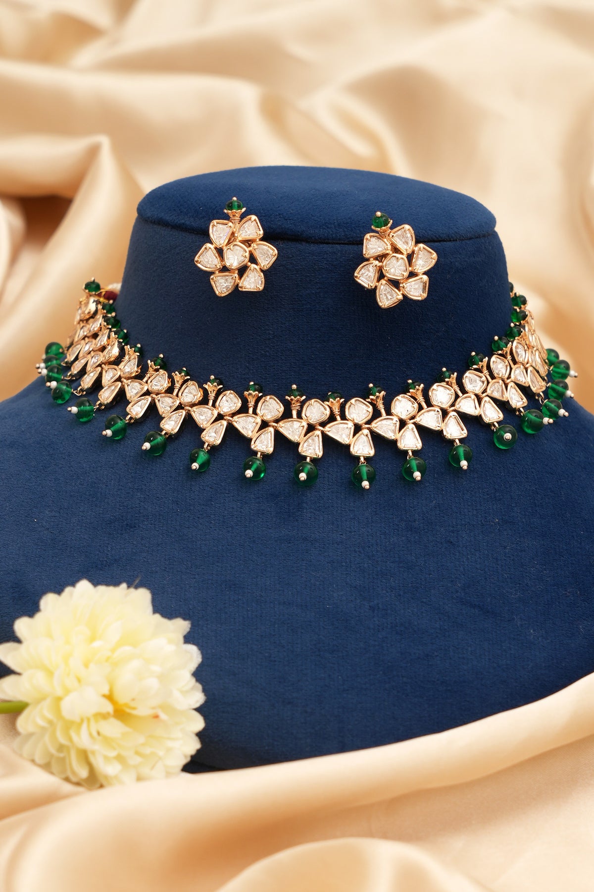 Royal Moissanite Kundan Gold Plated Necklace