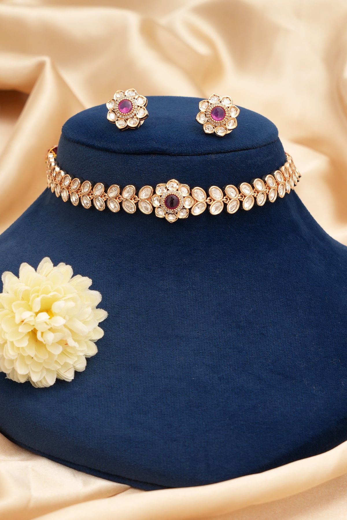 Royal Designer Kundan Ruby Jewellery Set
