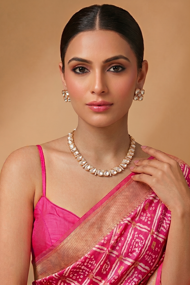 Heritage Kundan Moissanite Necklace Set