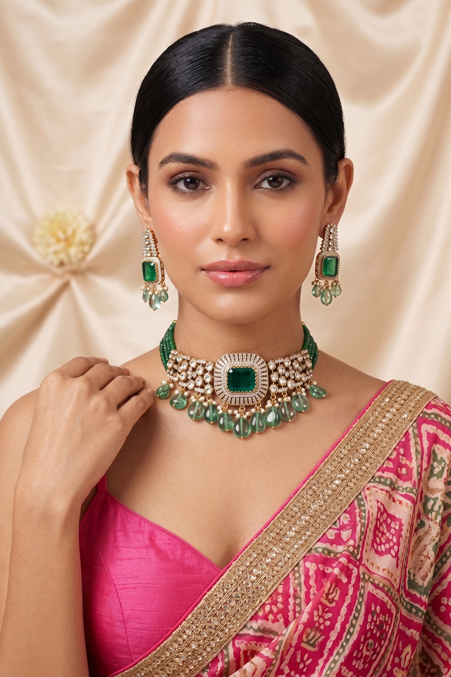 Premium Designer Kundan Moissanite Set