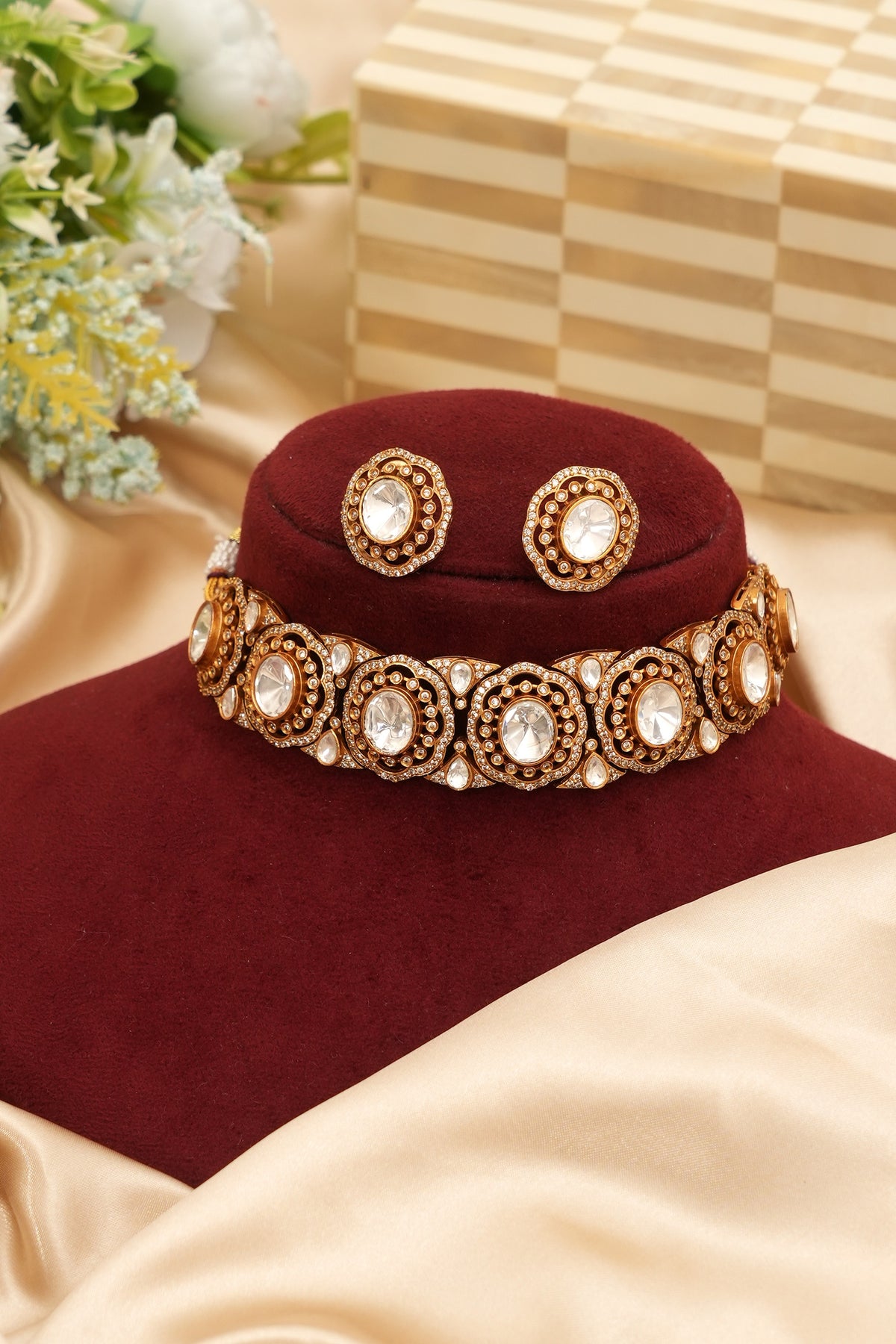 Premium Moissanite Kundan Set