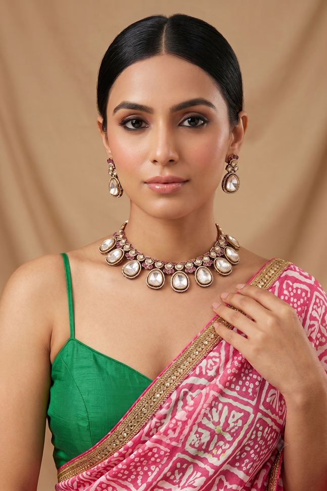 Esha Royal Moissanite Kundan Set