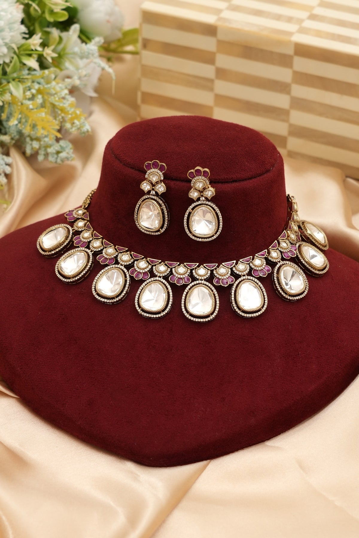 Esha Royal Moissanite Kundan Set