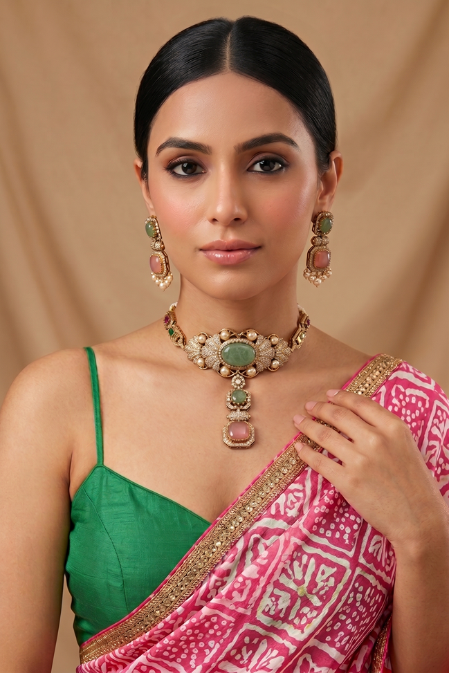 Royal Kundan Moissanite Necklace Set