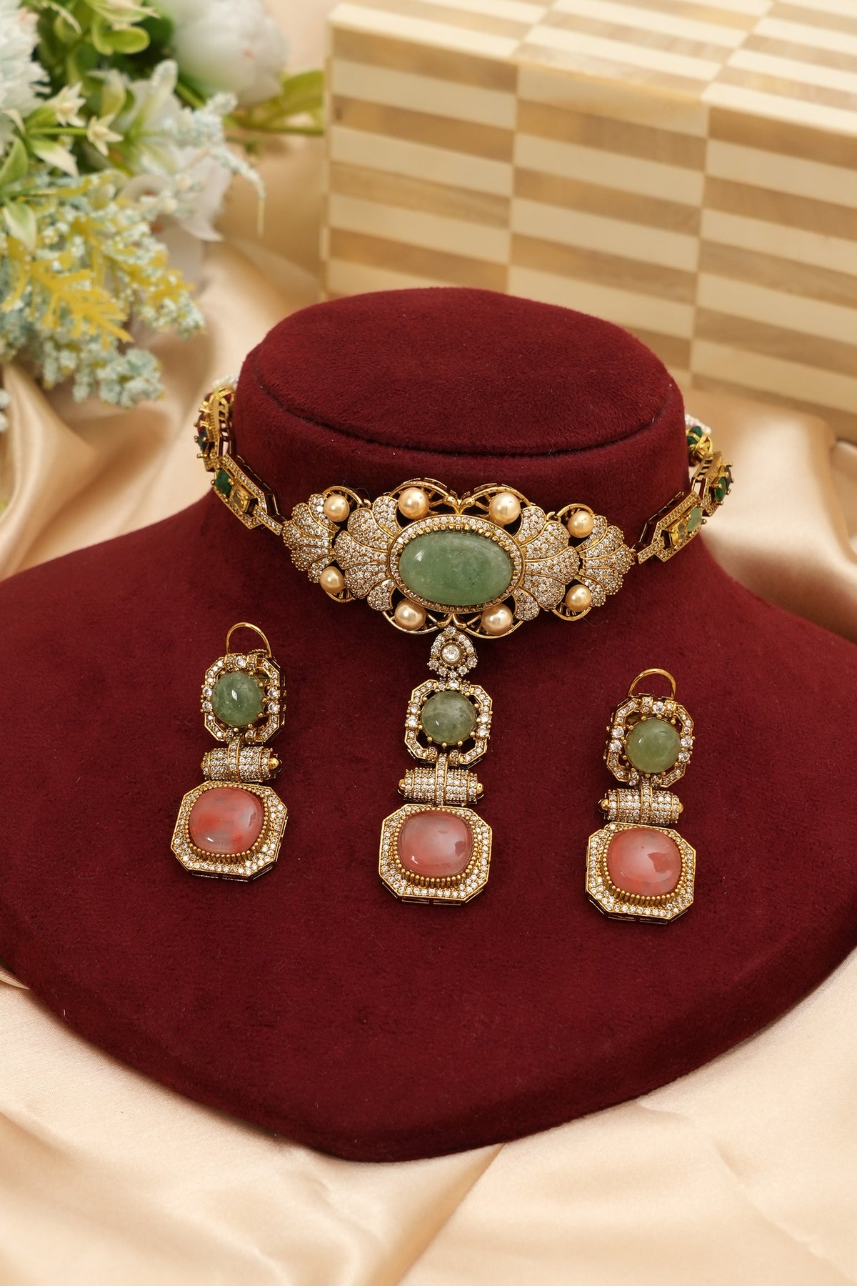 Royal Kundan Moissanite Necklace Set