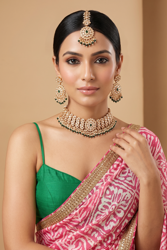 Premium Royal Kundan Moissanite Jewellery Set