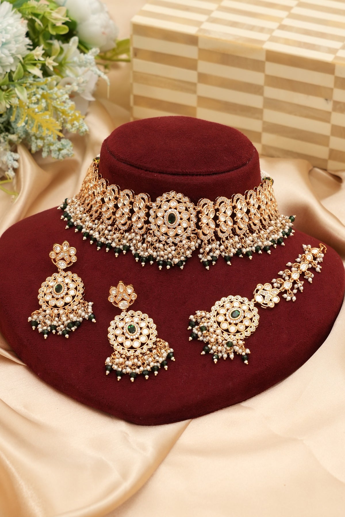Premium Royal Kundan Moissanite Jewellery Set
