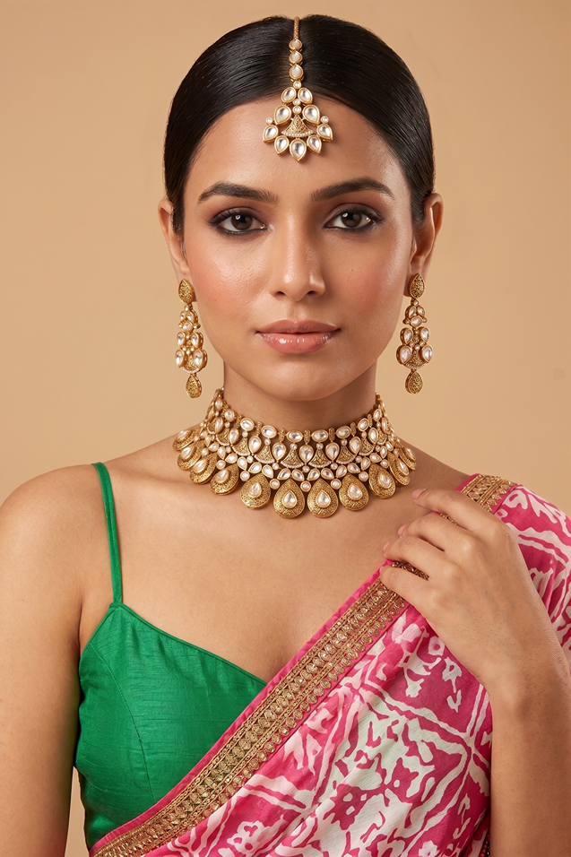 Kundan Semi Bridal Jewellery Set