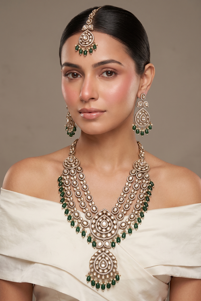 Royal Polki Kundan Layered Rani Haar