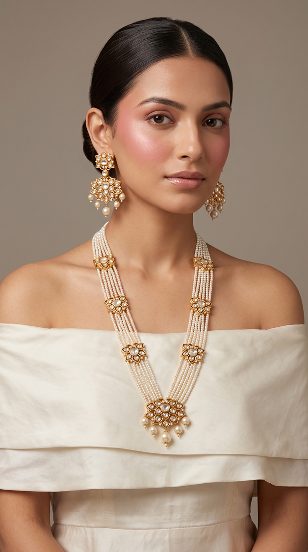 Premium Kundan Long Layered Bridal Necklace