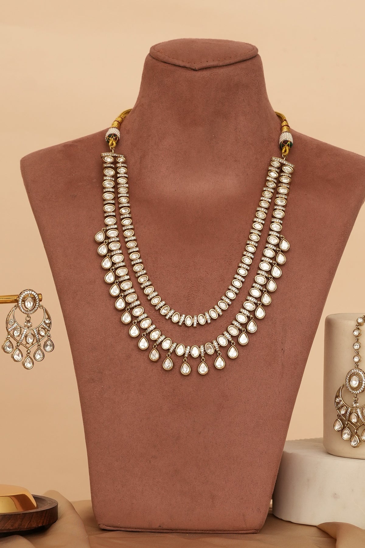 Kundan Long Haar Necklace Set