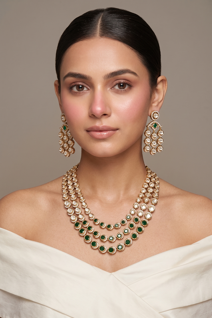 Designer Kundan Rani Haar Necklace Set