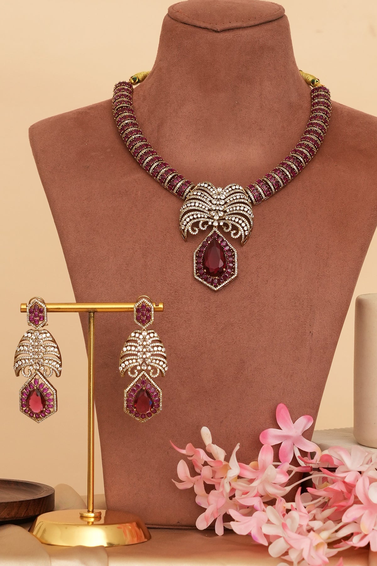 Royal Ruby Designer Kundan Set