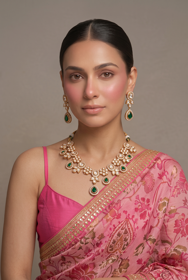 Royal Gold Look Designer Kundan Set
