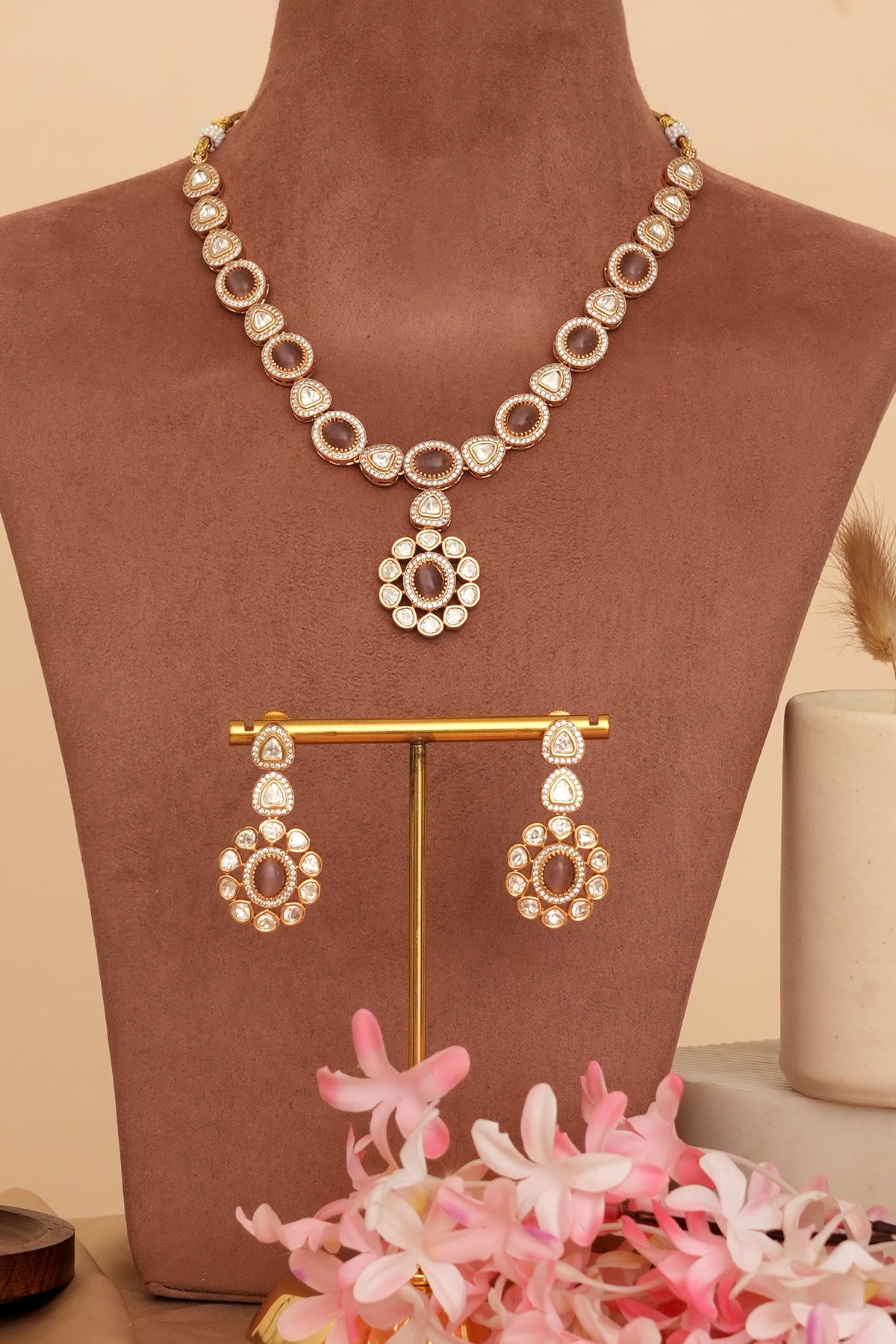 Royal Kundan Polki Designer Necklace