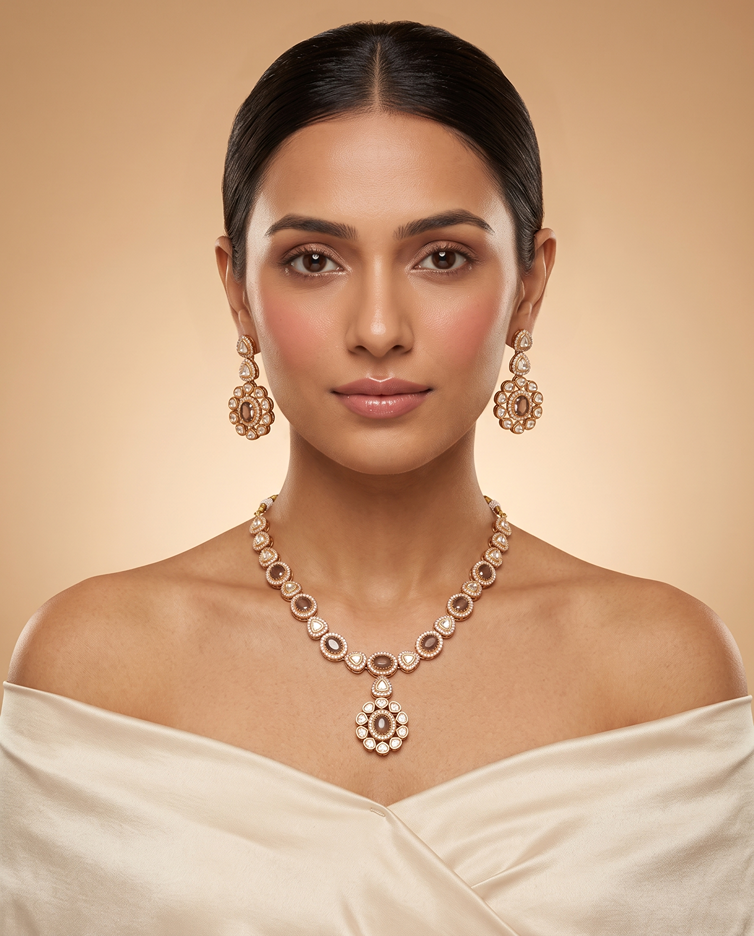 Royal Kundan Polki Designer Necklace
