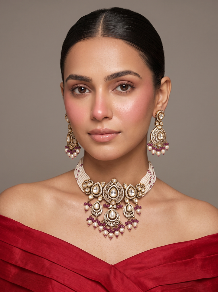 Rajvanshi Royal Kundan Necklace Set