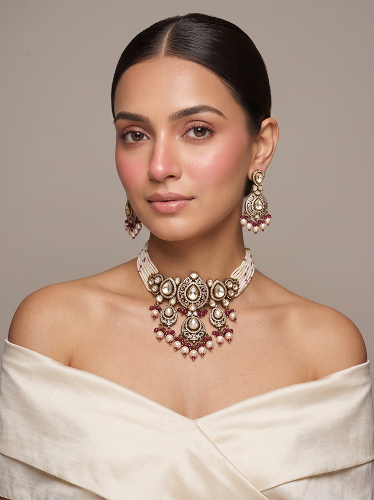 Rajvanshi Royal Kundan Necklace Set