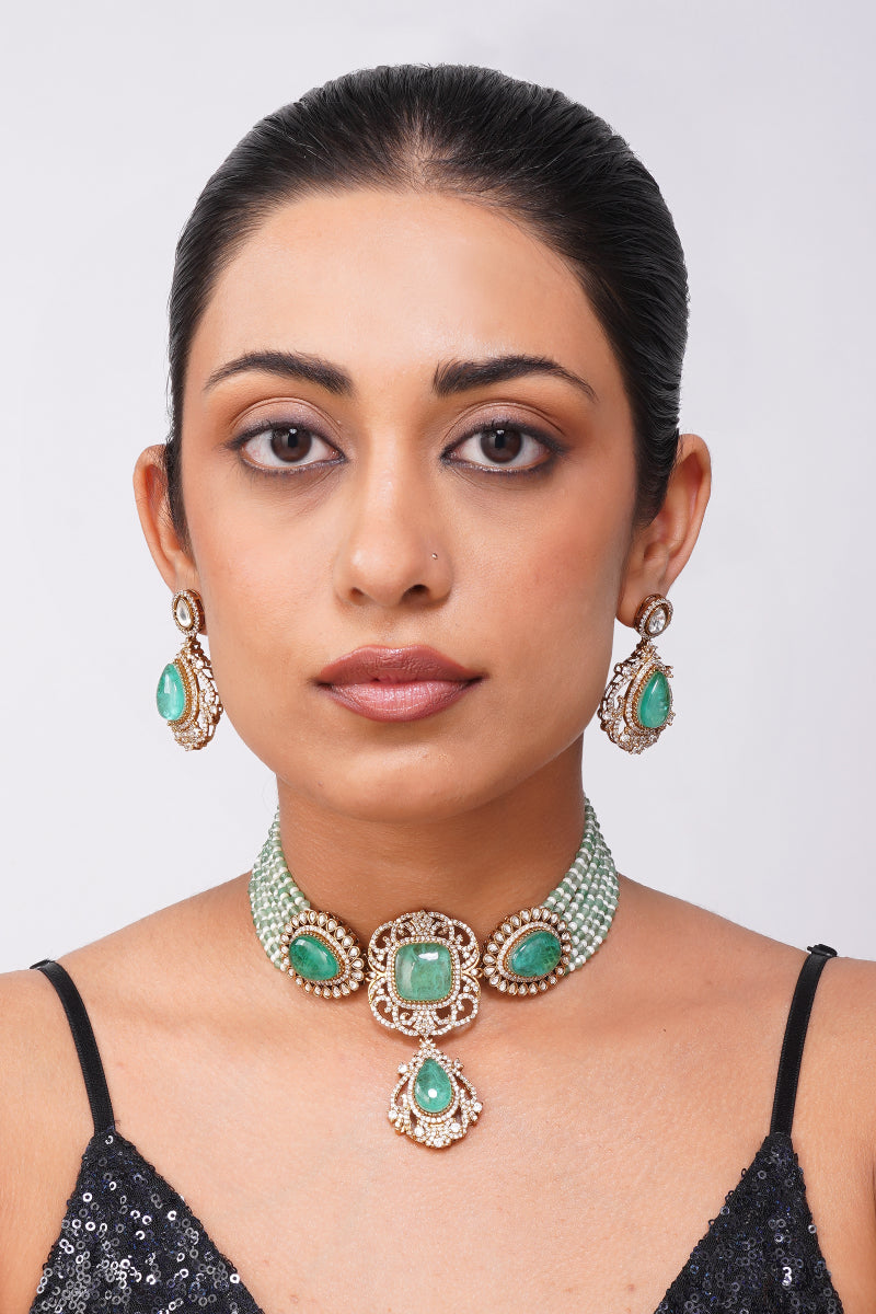 Aadhya Kundan Pearls Choker Set