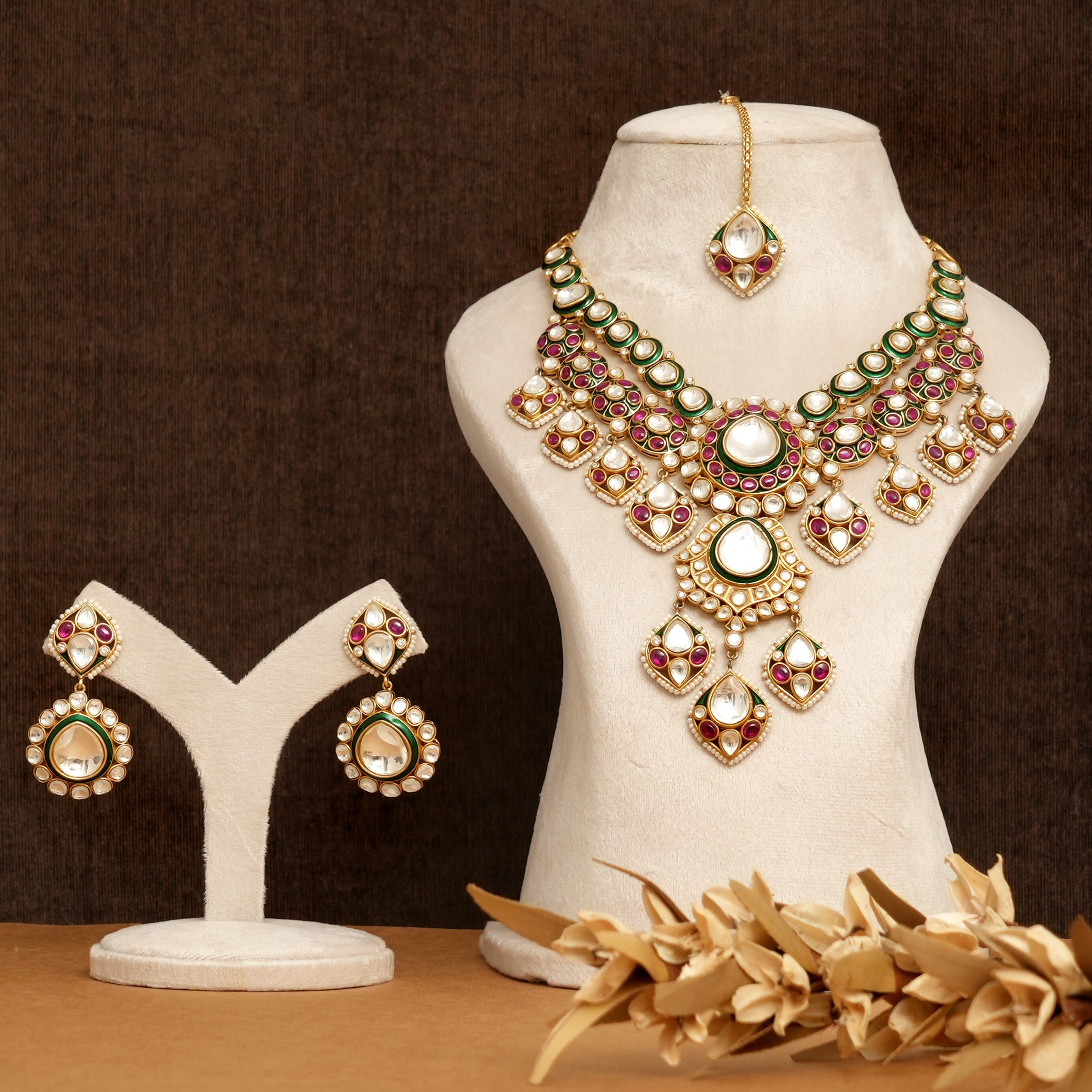 Kavya Kundan Polki Necklace Set