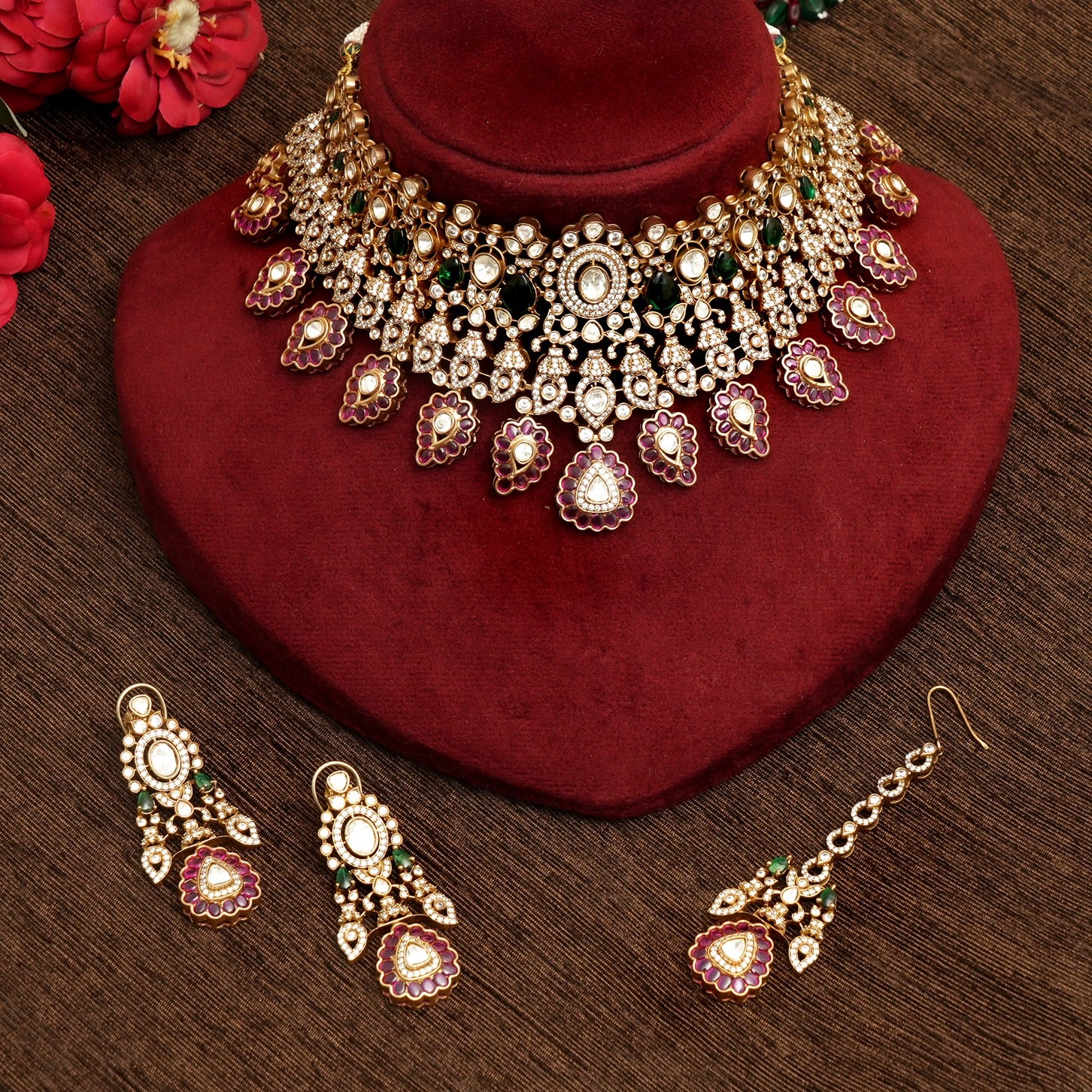 Vasudha Kudan Polki Necklace Set