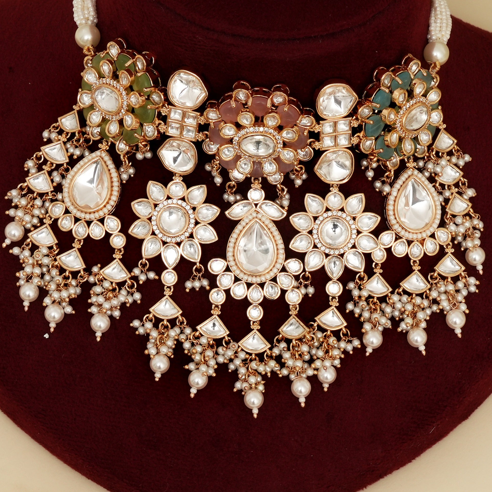 Suhasini Pestel Kundan Necklace Set