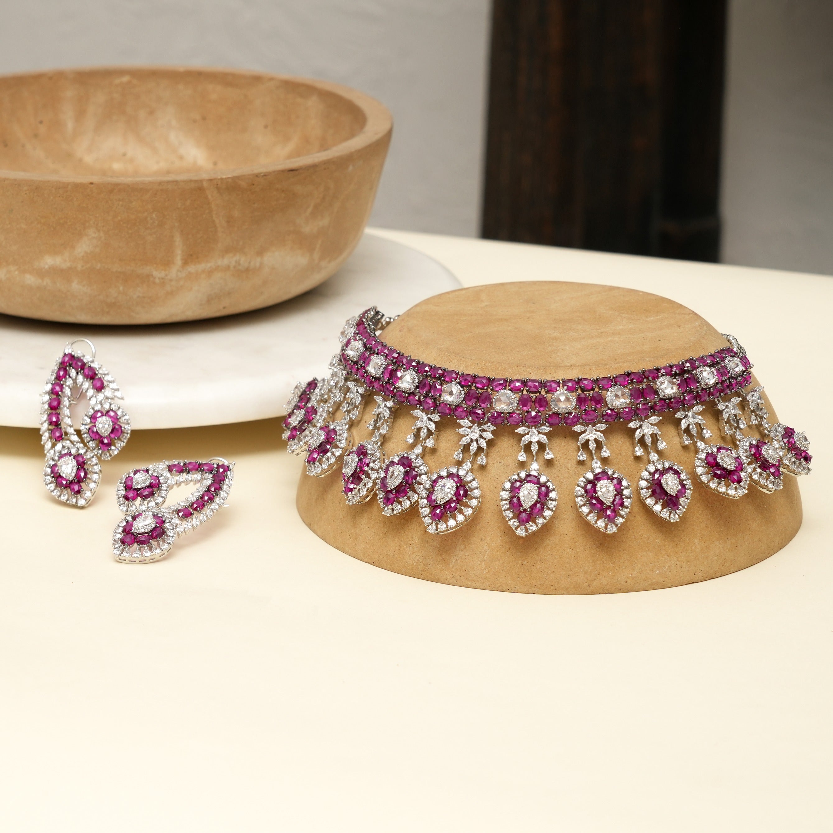 Suvarna Royal Ruby Necklace Set