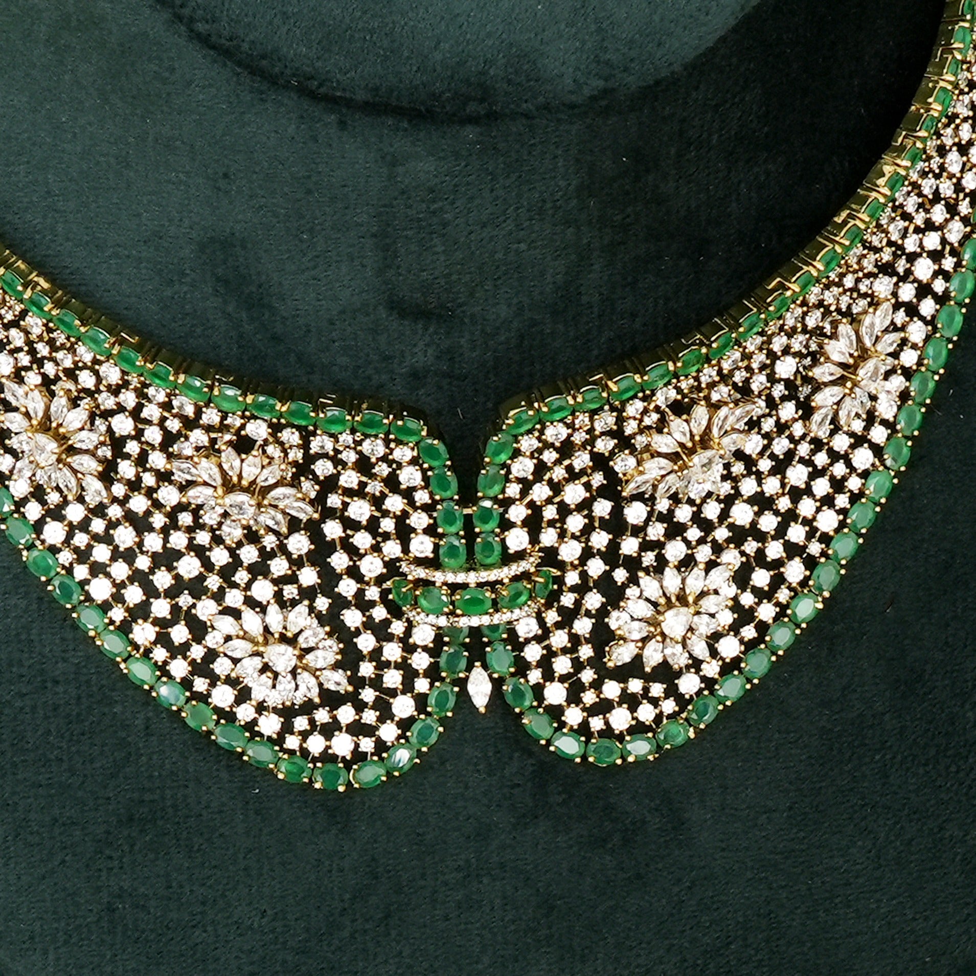 Indrani Emerald Green Necklace Set