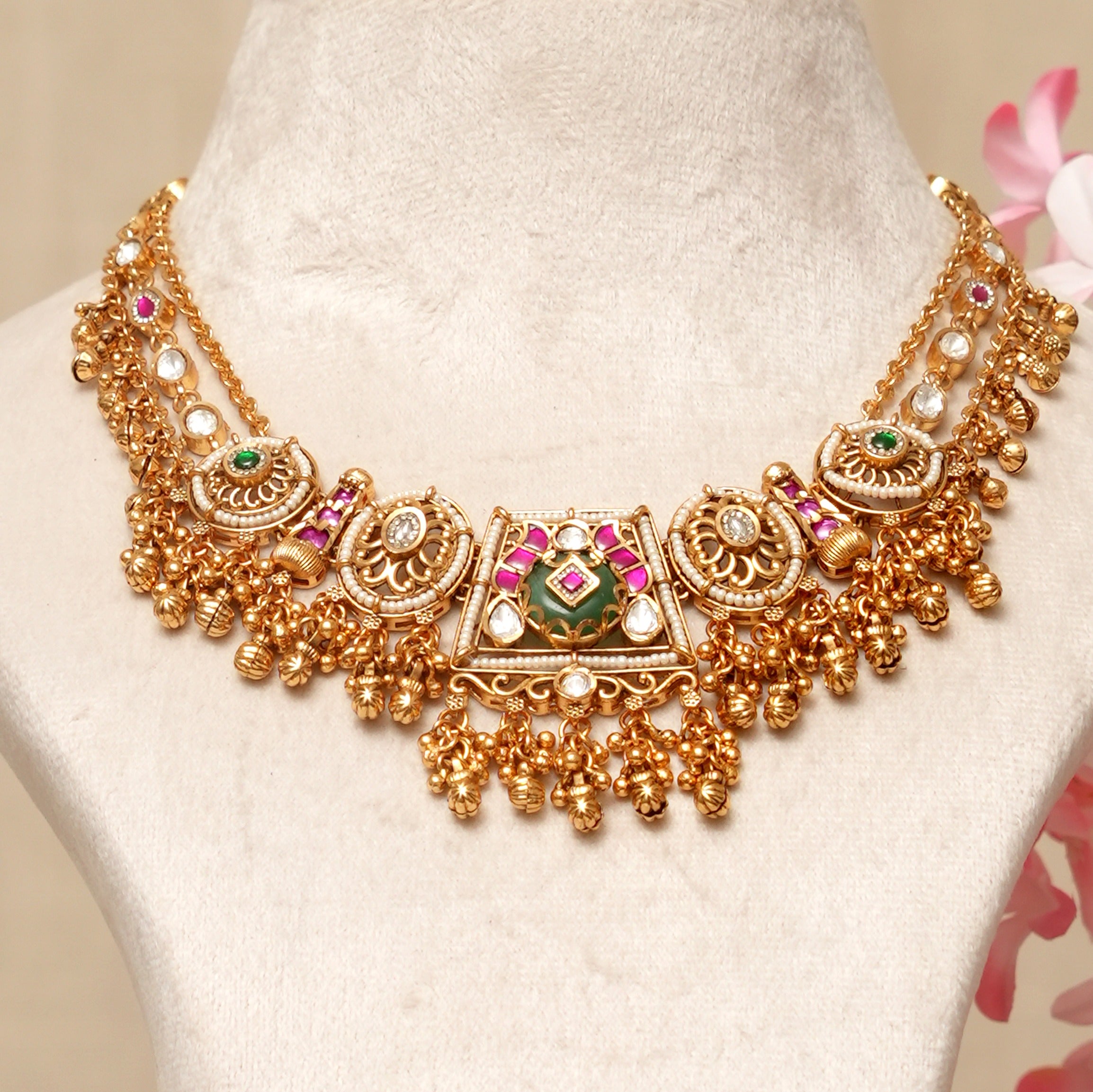 Mani Kundan Heritage Gold Necklace Set